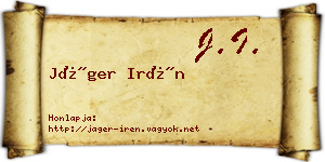 Jáger Irén névjegykártya